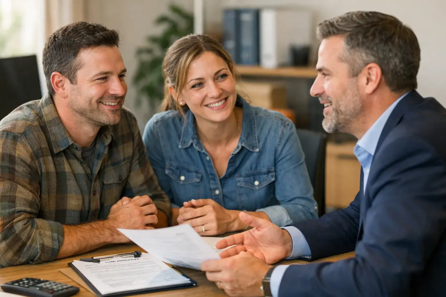 Financial advisor meeting with clients